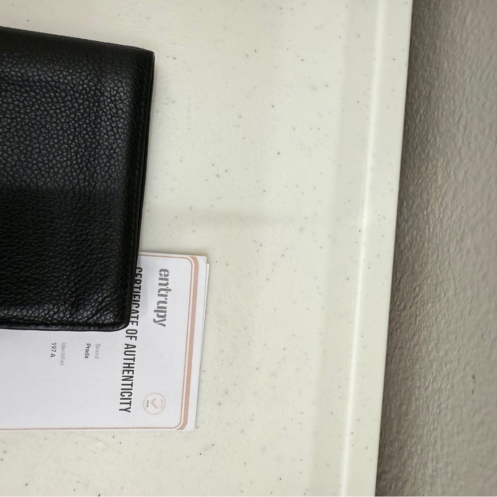Prada Mens Bifold Leather Wallet Black Designer Saffiano - Picture 2 of 11